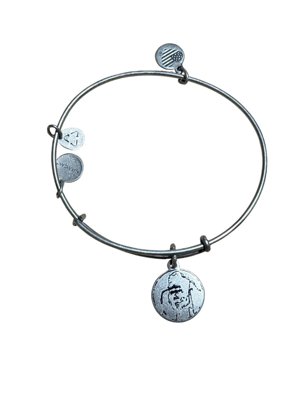 Alex and Ani Silver-Tone Coin Charm Bangle Bracelet